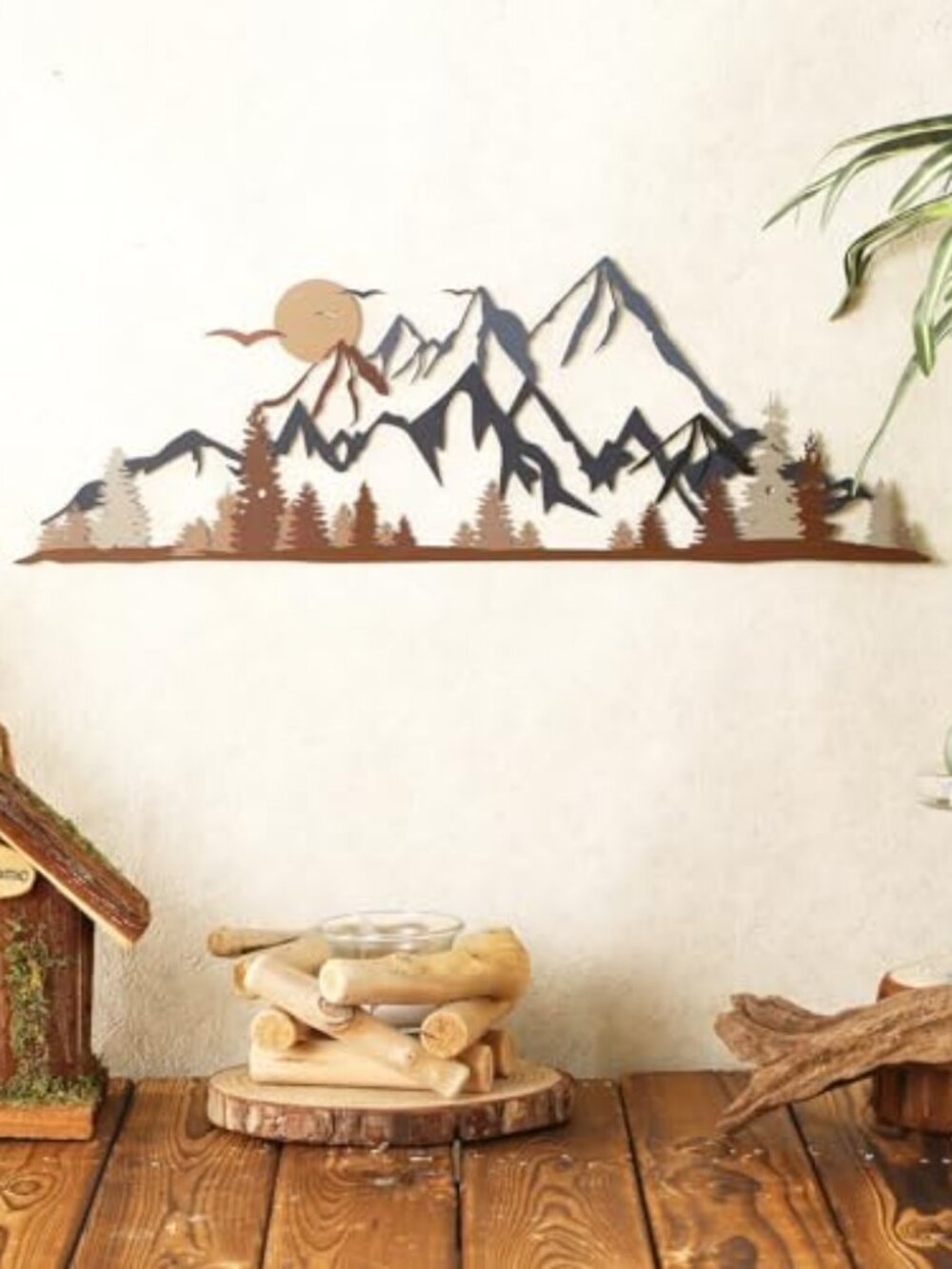 Mountain Range Metal Wall Art Decor Summit Rustic Wall Sign Forest Home Decor
